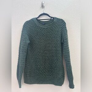Gap Dark Green and Black Speckled Crewneck Knit Sweater Size XS